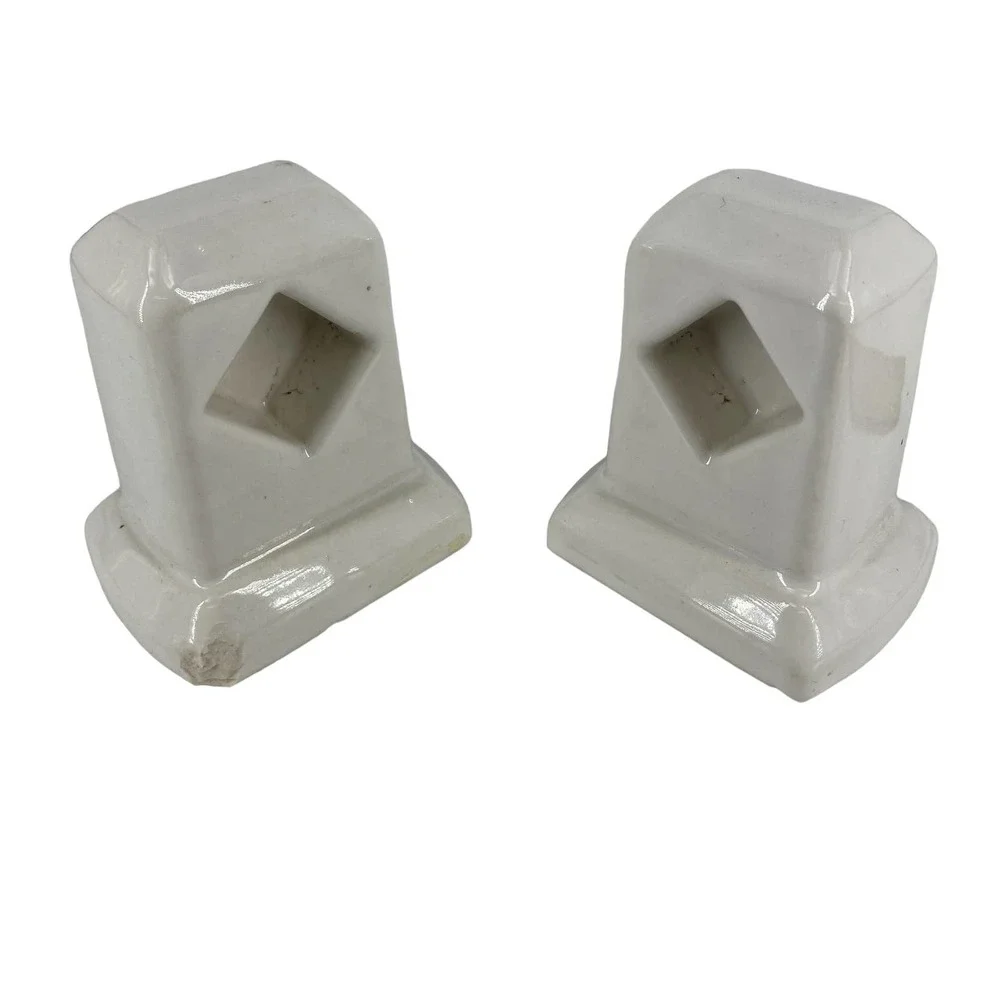 Vintage Ceramic Towel Bar Brackets for Square Rod Bathroom Restoration